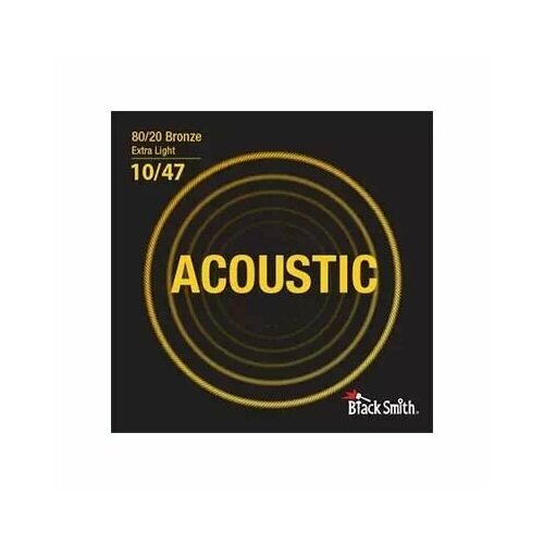 струны d addario ej10 bronze 80 20 10 47 бронза для акустической гитары Струны для акустической гитары BlackSmith 80/20 Bronze Extra Light 10/47