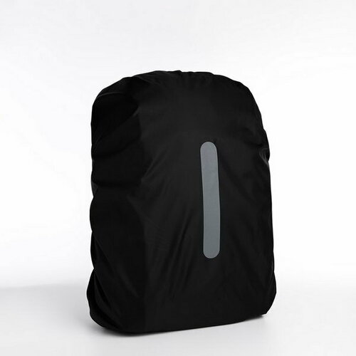 фото Чехол для рюкзака водоотталкивающий, 45 л, светоотражающая полоса, цвет чёрный сима-ленд
