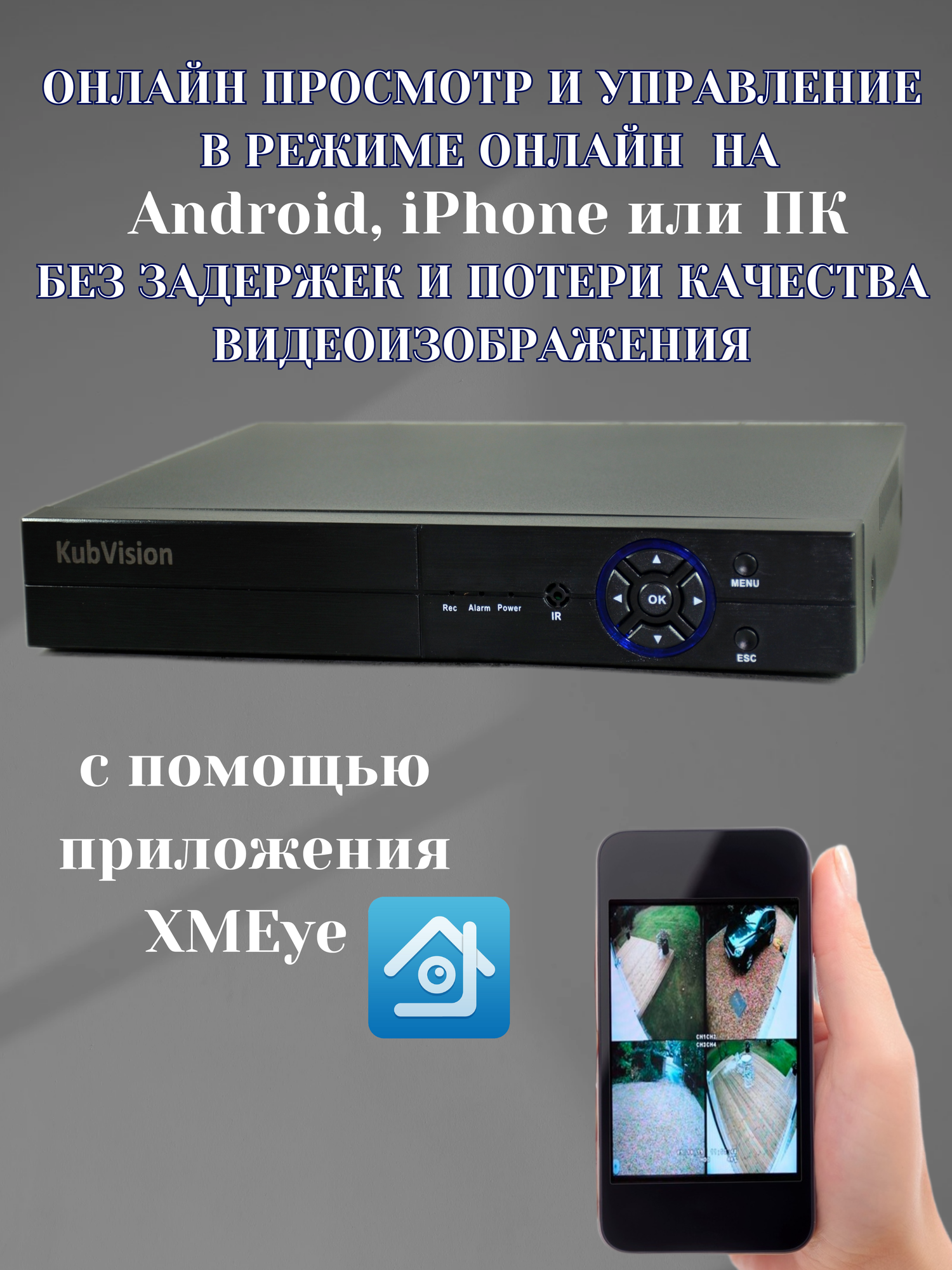 Видеорегистратор гибридный 4х-канальный мультигибридный на 4 камеры видеонаблюдения для дачи дома ip ahd — фото 4