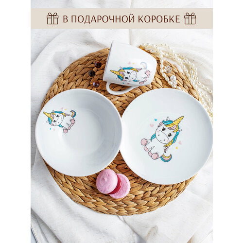 Набор детской посуды, Единорог