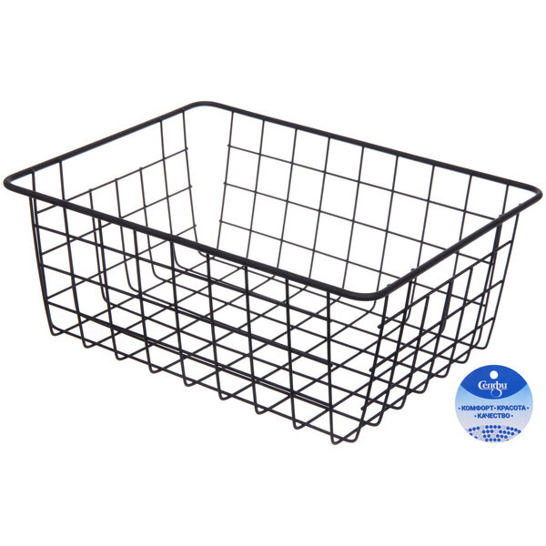 фото Корзина металлическая универсальная «фарго», цвет черный, 28*21.5*11см (лейбл)