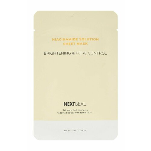 Выравнивающая тканевая маска с ниацинамидом NextBeau Niacinamide Solution Sheet Mask Brightening & Pore Control nextbeau niacinamide solution sheet mask brightening