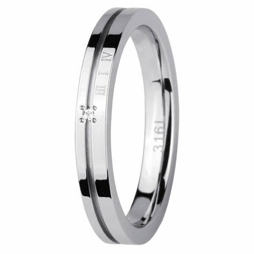 Кольцо Everiot, размер 21.5, ширина 3 мм, металл