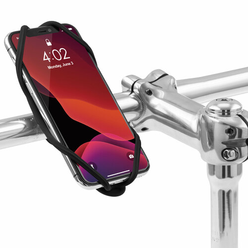 Держатель для смартфона 07-200520 силиконовый на руль универсальн. 4.7'-7.2' BIKE TIE 4 черный BONE