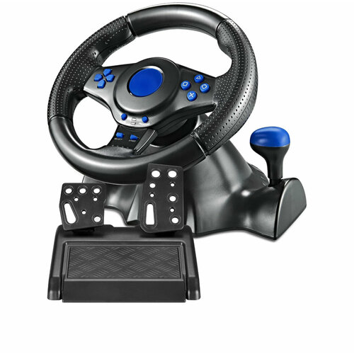 Игровой руль GT-V 7 для компьютера , ПК, Xbox One, PS4, PS3, Android / Гоночный симулятор вождения с педалями и рулём