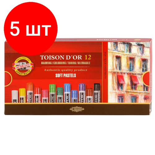 Комплект 5 наб, Пастель сухая худож. TOISON D`OR SOFT 8512 12цв/наб карт 8512012005KS