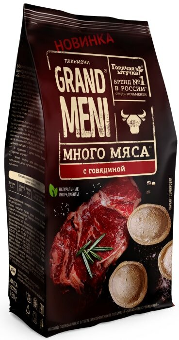 Пельмени Горячая штучка Grandmeni с говядиной 750г