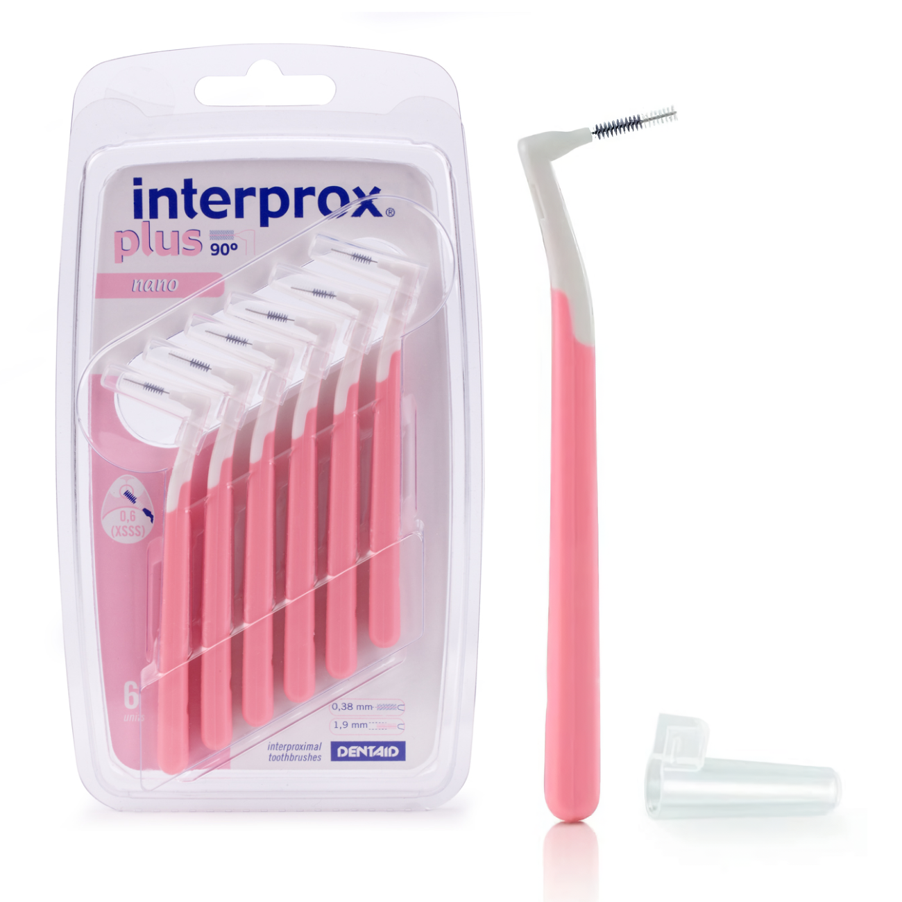 Межзубные ершики Interprox Plus NANO с длинной ручкой, 6 шт