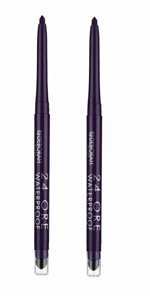 Карандаш для глаз Deborah Milano, 24 Ore Waterproof Eye Pencil, автоматический тон 08 Фиолетовый, 0,5 г, 2 шт.