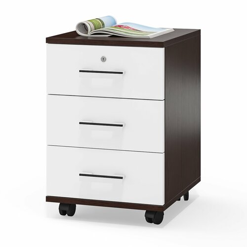 Тумба выкатная Мебельный Двор 3-02 цвет венгебелый шагрень ШхГхВ 40х45х59 см 7241₽