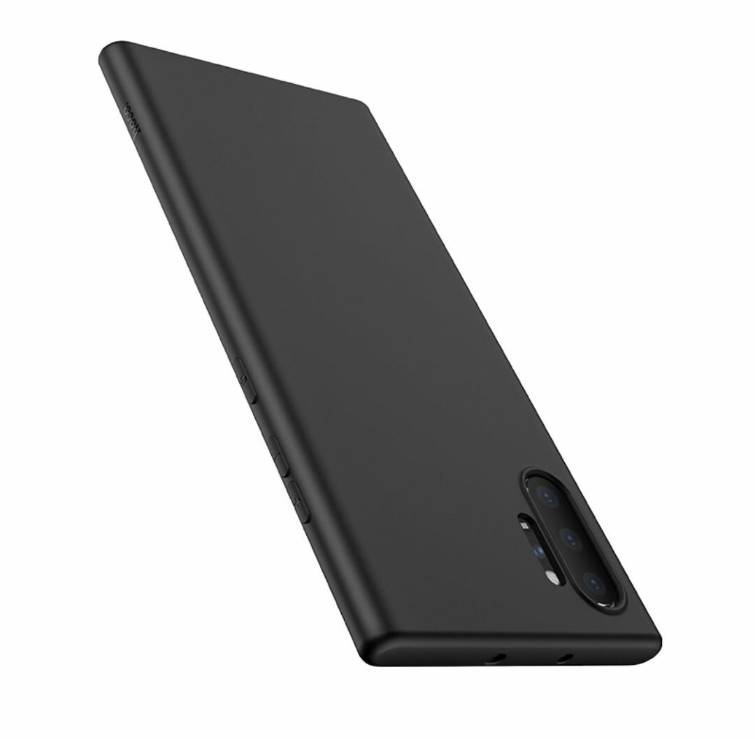 Samsung Galaxy Note 10 Plus, 10+ силиконовый чёрный чехол для Самсунг галакси нот 10 плюс бампер