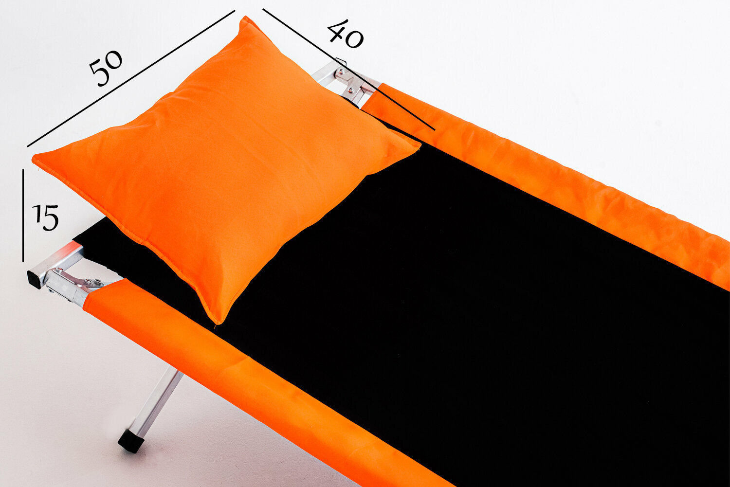 Подголовник-подушка "6 углов" 50х40х15 см оранжевая, для раскладушки, кресла, туристической кровати, стула, шезлонга