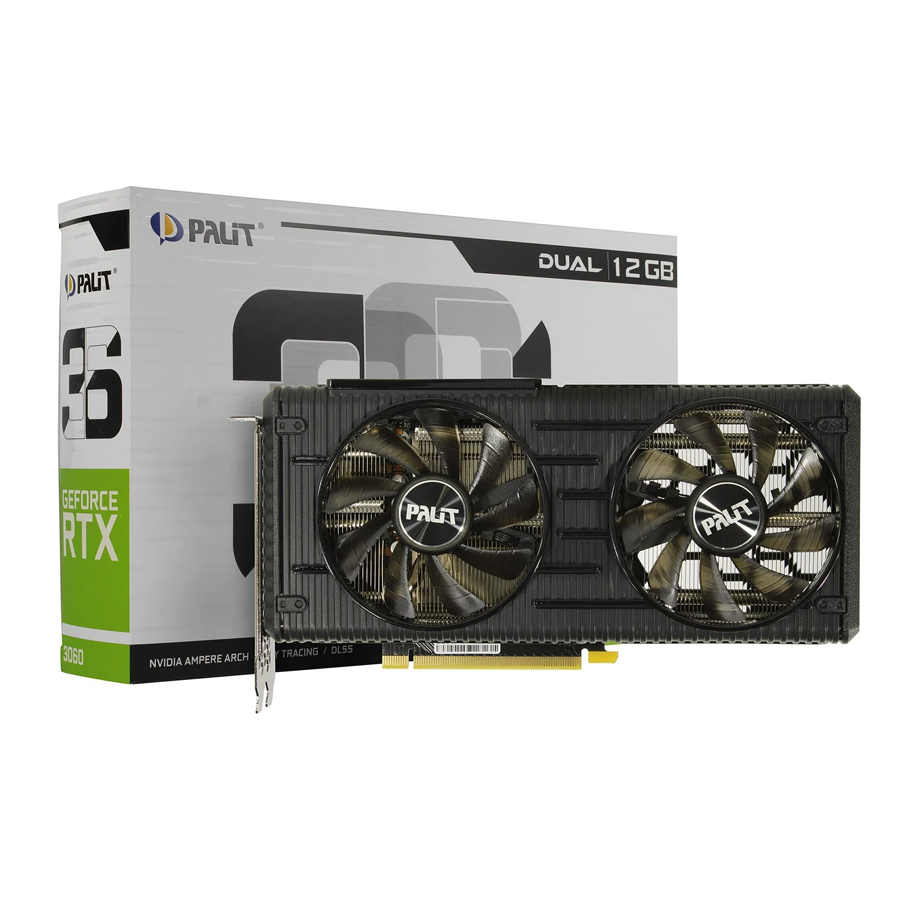 Видеокарта Palit GeForce RTX 3060 Dual 12 GB (NE63060019K9-190AD), Retail