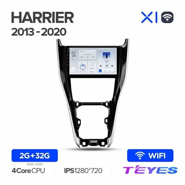 Магнитола Toyota Harrier XU60 2013-2020 Teyes X1 Wi-Fi 2/32GB штатная магнитола 4-ёх ядерный процессор IPS экран Wi-Fi 2 DIN