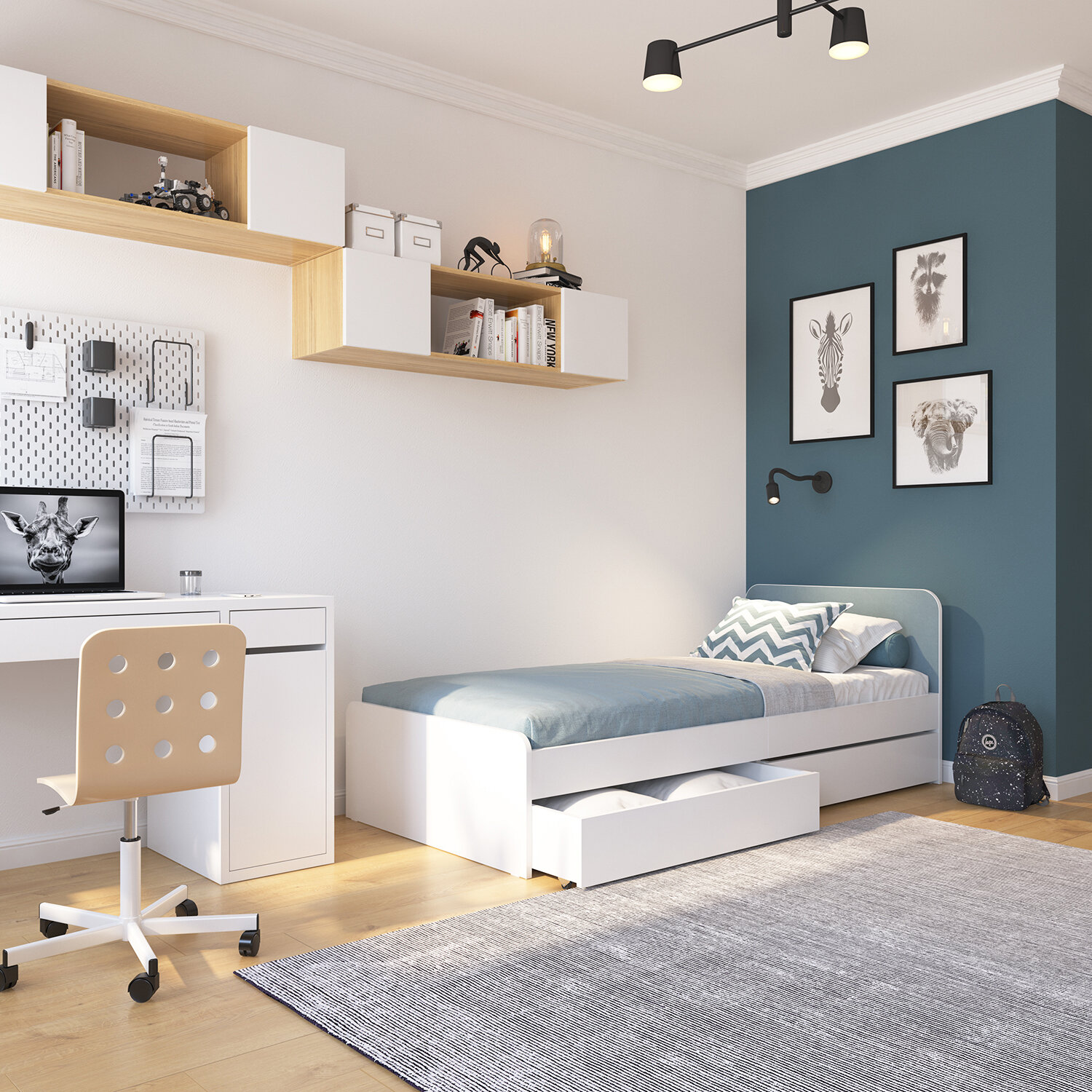 фото Кровать детская односпальная 200*90 Home с ортопедическим основанием рогожка грей