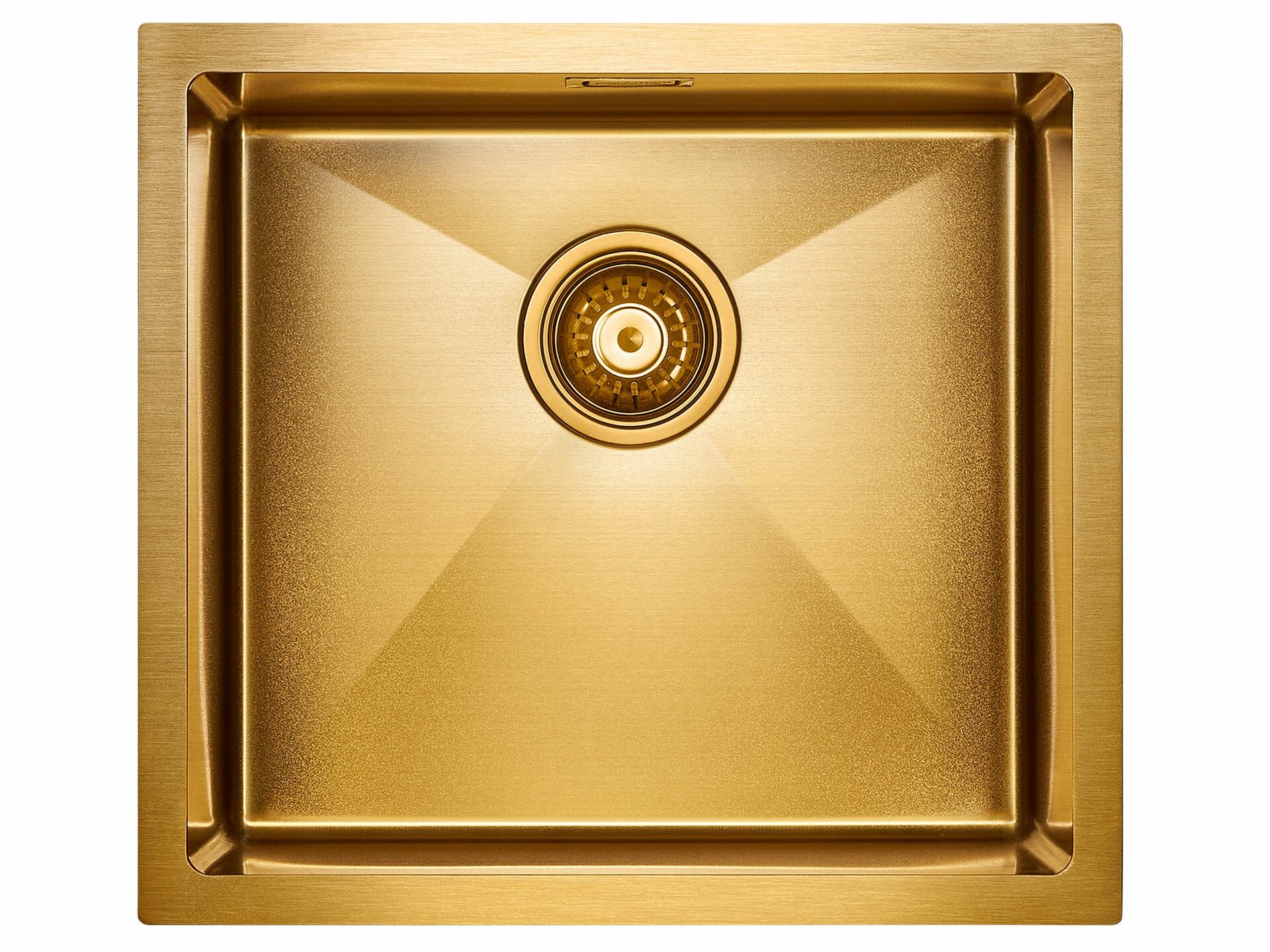 Мойка для кухни из нержавеющей стали AISI 304 Paulmark WESER, 480х440 мм, PVD и шумопоглащающее покрытие, универсальный монтаж, цвет брашированное золото, PM804844-BG