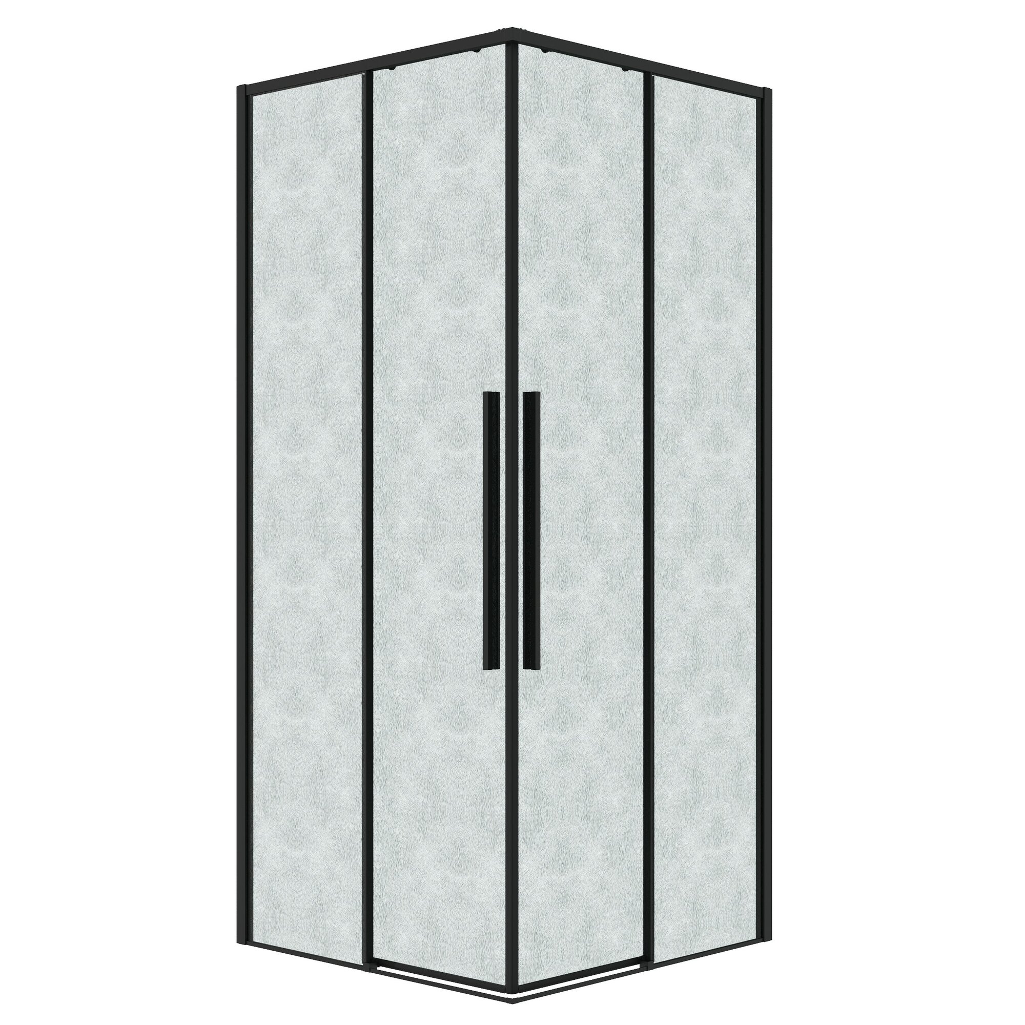 фото Душевой уголок Grossman Galaxy 80x80 300. K33.01.8080.21.02 стекло шиншилла, профиль черный матовый