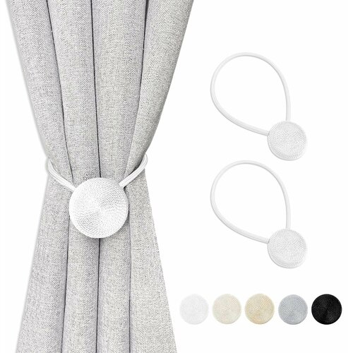 Подхват для штор магнитный, 2 шт, белый