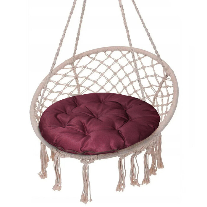 Адель Подушка круглая на кресло непромокаемая D60 см, цвет бордо, грета 20%, полиэстер 80%
