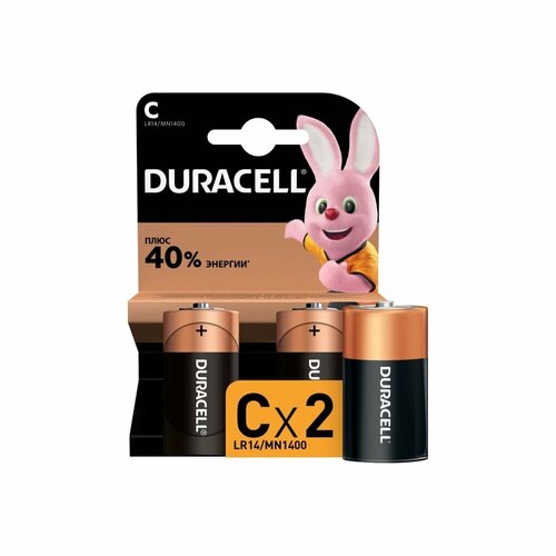 Батарейки Duracell С, LR14, 15V, 2 шт батарейки фотон с lr14 2 шт