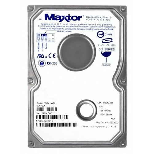Жесткий диск Maxtor 6Y040L0 40Gb 7200 IDE 3.5 HDD