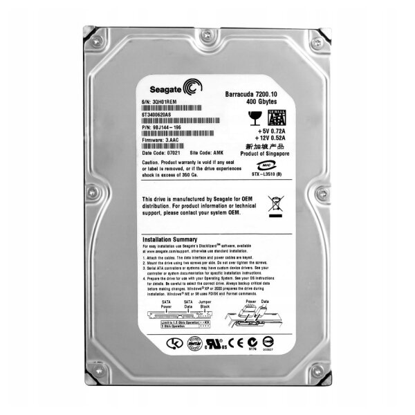 Жесткий диск Seagate ST3400620AS 400Gb SATAII 3,5" HDD