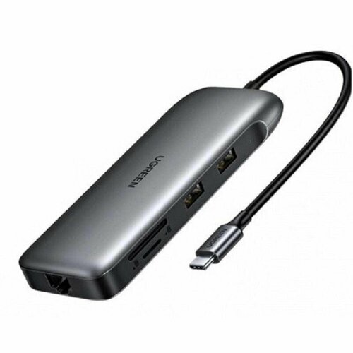 Порт-репликатор ugreen 9 в 1 (хаб), 2 х USB 3.0, HDMI, VGA, DP, RJ45, SD/TF, PD (70301)