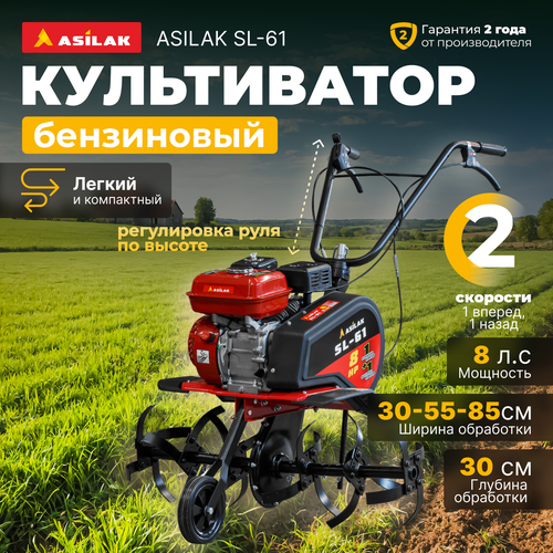 Культиватор бензиновый ASILAK SL-61 (AS1576-2) культиватор бензиновый caiman nano 40