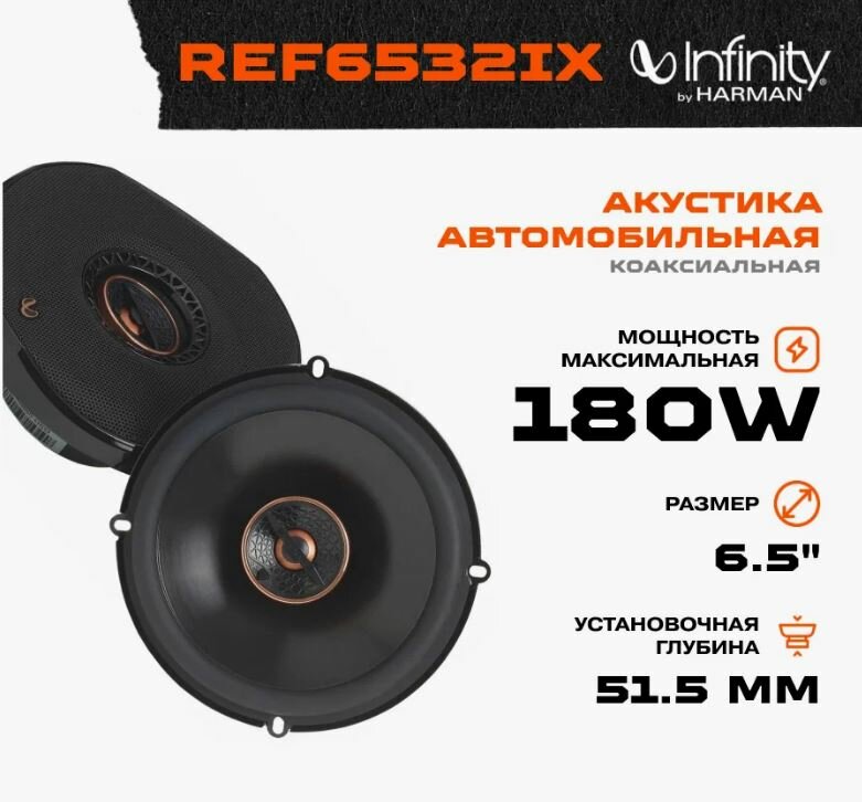 Автомобильная акустика динамики Infinity 2-x полосная коаксиальная акустика REF6532IX
