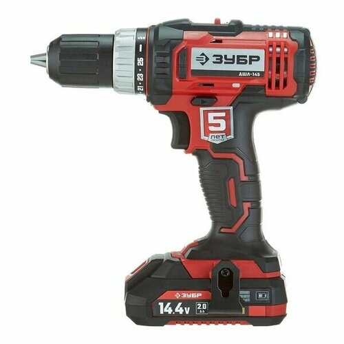 Дрель-шуруповерт аккумуляторная Зубр ДШЛ-145-22 144В 2Ач Li-Ion 2 АКБ и ЗУ 31328₽