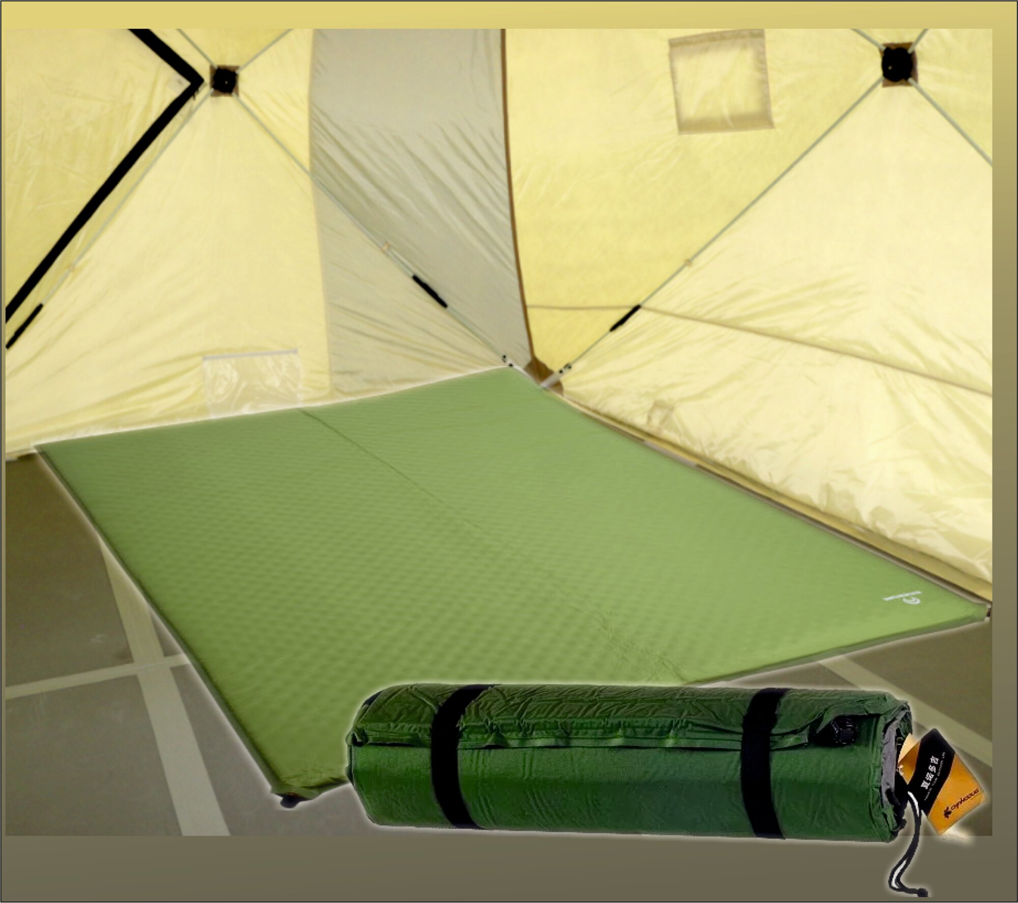 Матрас туристический, самонадувной, 188х130х5, в палатку