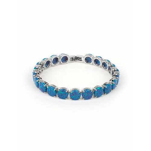 Браслет Bijuton, опал, размер 18 см, синий, серебристый