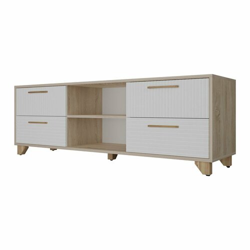 Тумба под ТВ Копенгаген с нишей - Дуб Сонома Белый матовый 14030₽