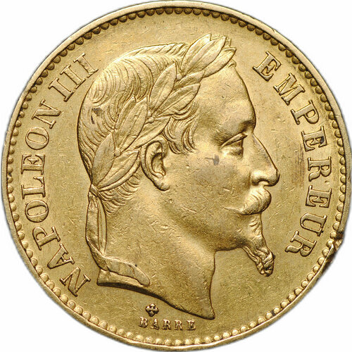 Монета 20 франков 1870 BB Франция