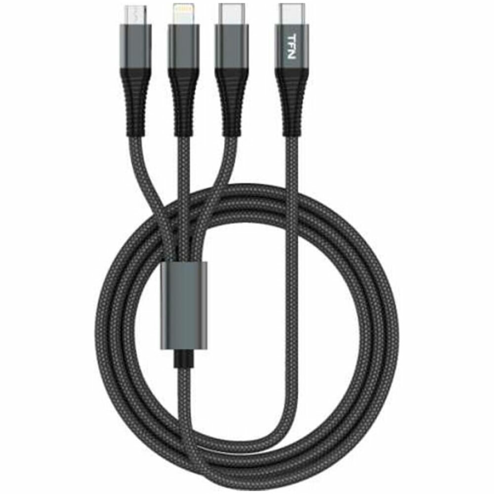 Кабель 3 в 1 1.2m TFN C-3IN1-USBC-GR с разъемом Type-C на Type-C/Lightning/microUSB серый