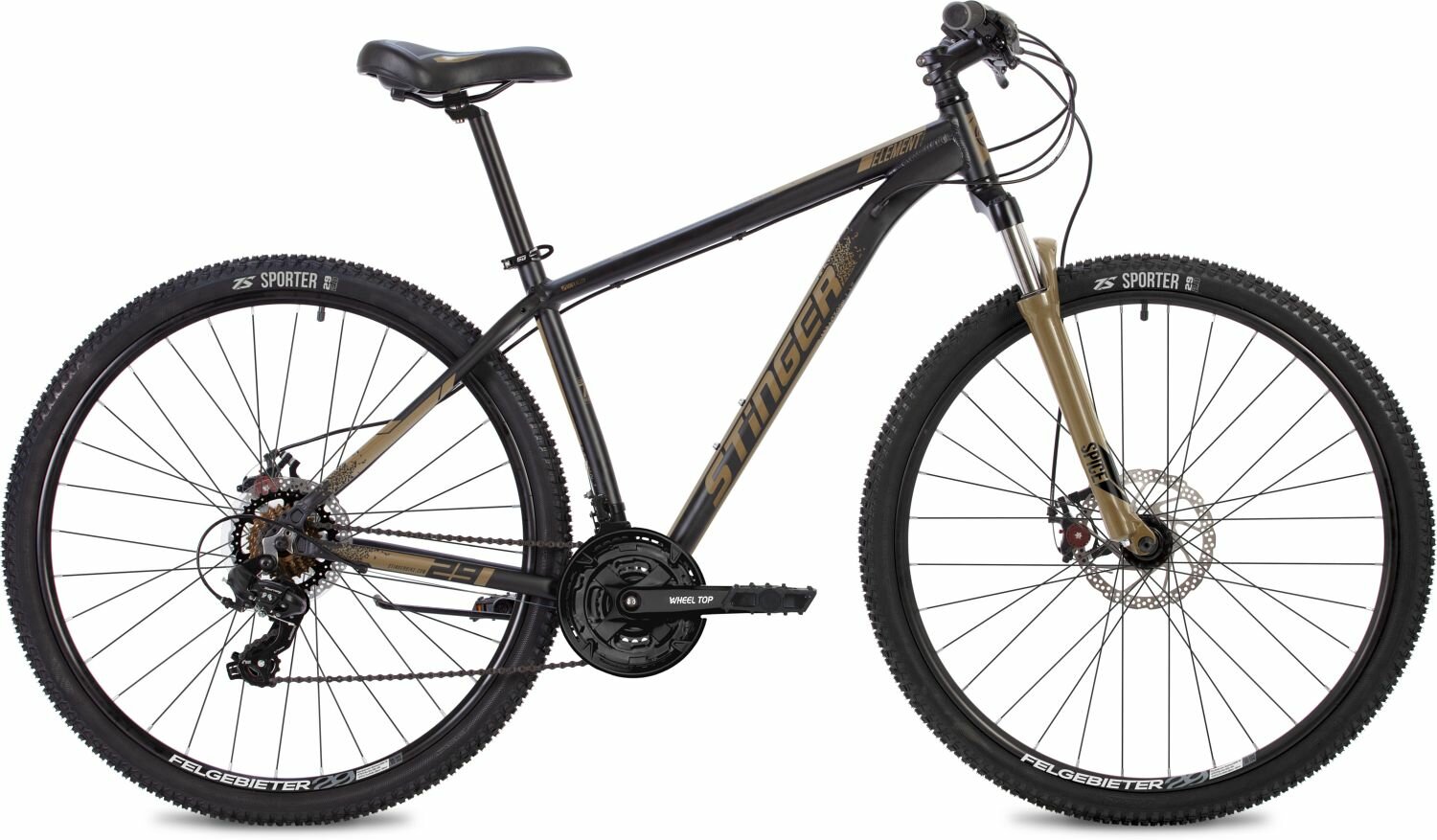 Велосипед Stinger Element Evo 26" (2024) (Велосипед STINGER 26" ELEMENT EVO золотистый, алюминий, размер 14")