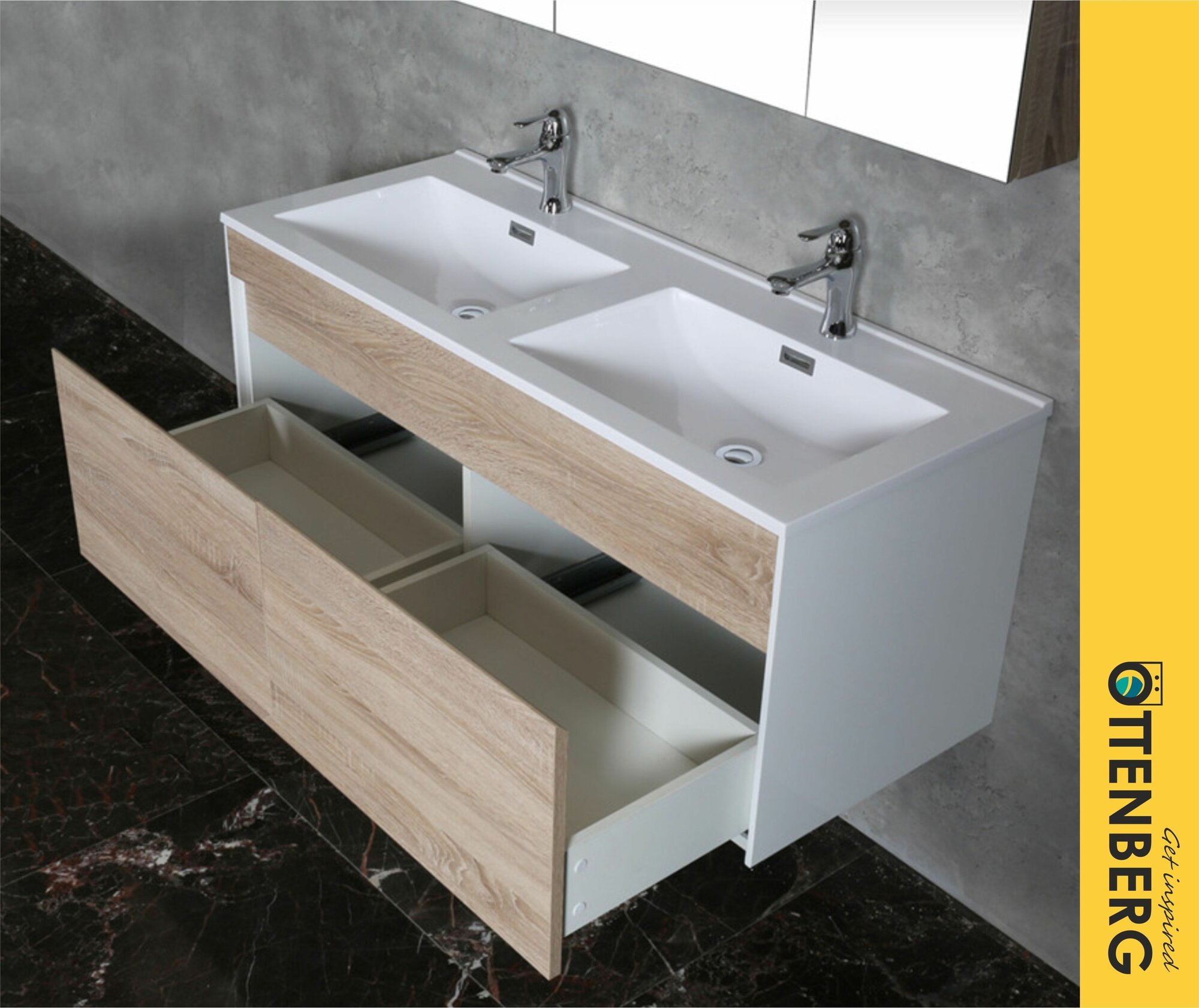 фото Тумба подвесная Ottenberg BF06-1200 с двойной раковиной