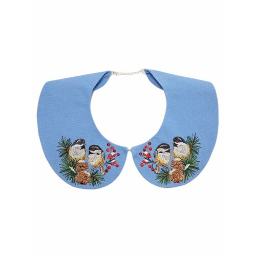 Воротник съемный с вышивкой льняной