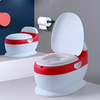 Горшок детский "Унитазик музыкальный" с ручками ST SM-PPU220/RE цвет красный/белый
