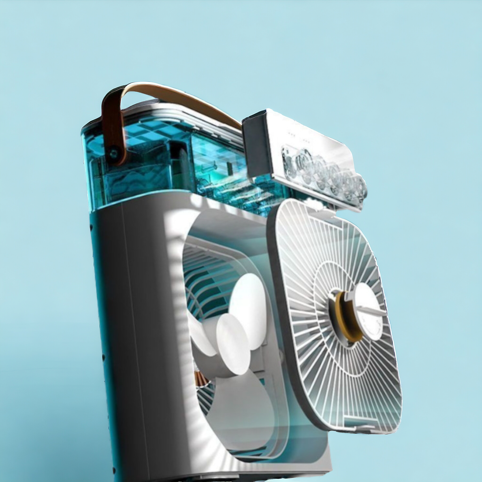 Настольный вентилятор с увлажнителем воздуха для дома , белый / беспроводной кондиционер для офиса