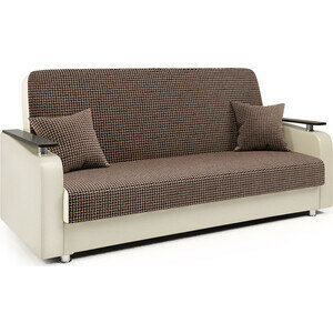 фото Диван книжка Шарм-Дизайн Мелодия ДП №1 140 Корфу коричневый и экокожа беж