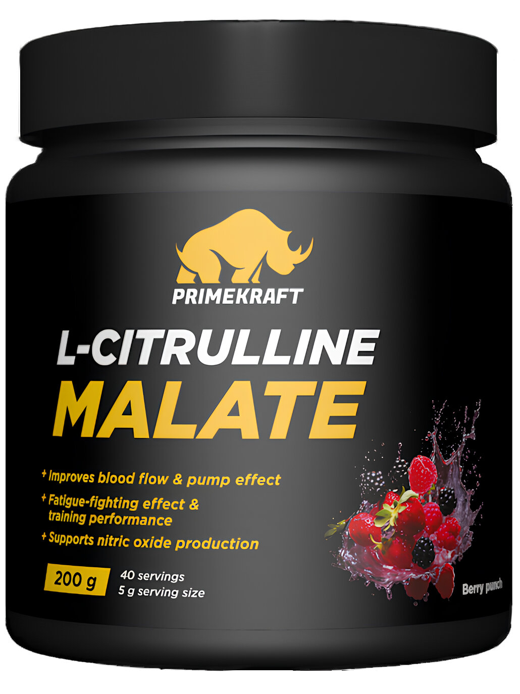 Л-Цитруллин Малат Prime Kraft L-Citrulline Malate - 200 грамм, ягодный пунш