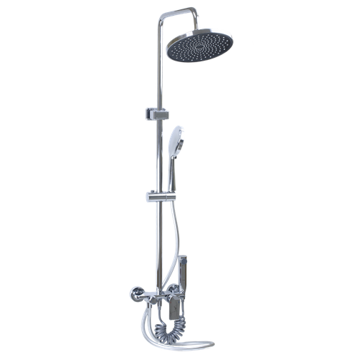 Душевая система SANTREK AQUA-1240 PRESTIGE (SAP-1240) шар. d-35 с верхним душем, смесителем, гигиен лейкой (хром)