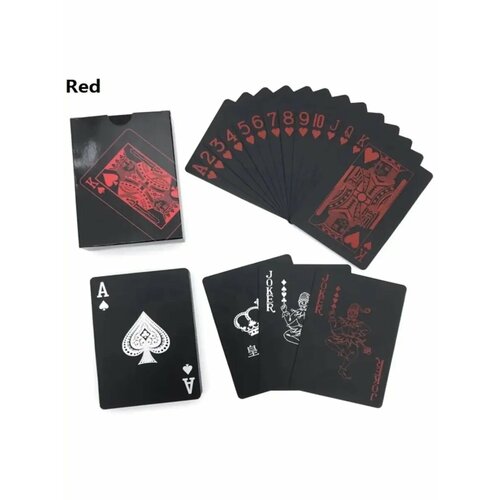 Карты для покера пластиковые красные 54 шт