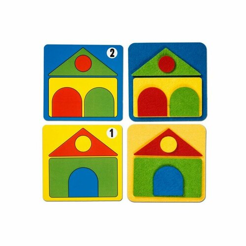 Smile Decor Счетный материал «Фигурные прятки. Домики»