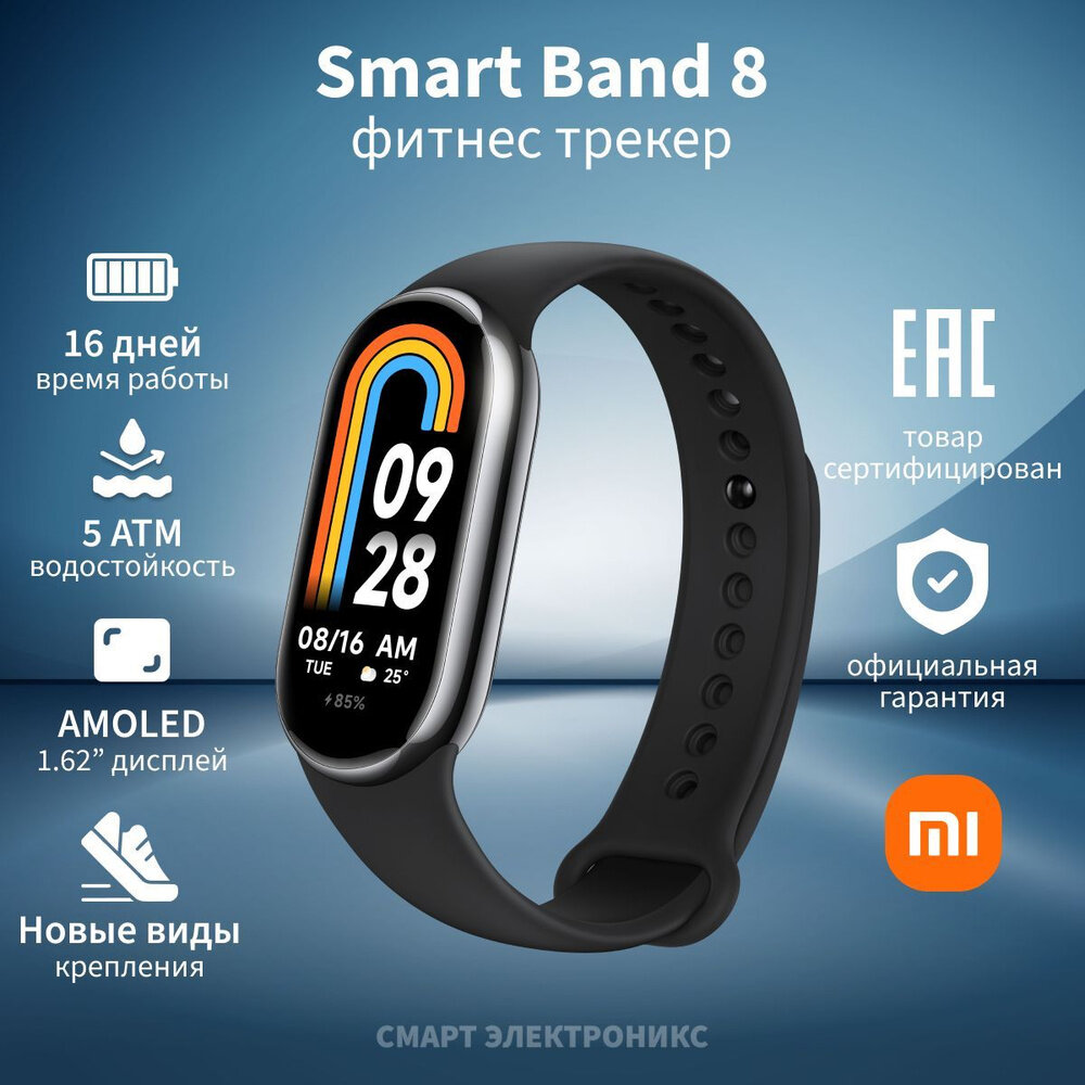 фото Фитнес-браслет Xiaomi Smart Band 8 Graphite Black Global