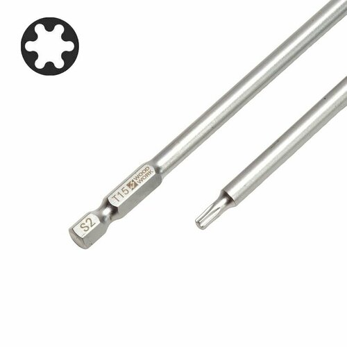 Набор бит TORX-T15 2 для саморезов WOODWORK TX15-150 658₽