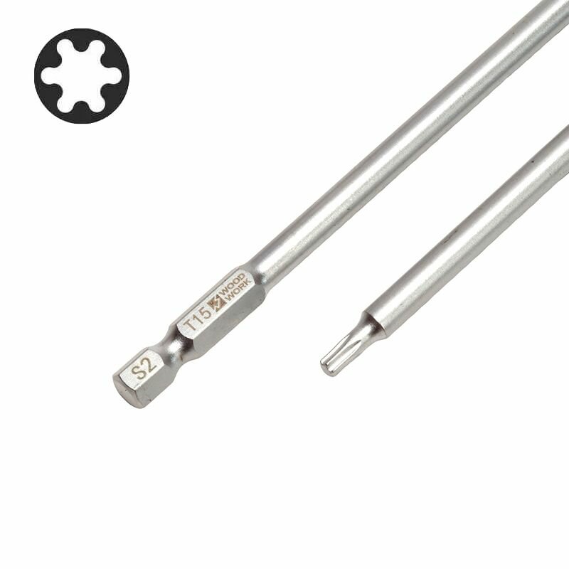 Набор бит TORX-T15 №2 для саморезов WOODWORK TX15-150