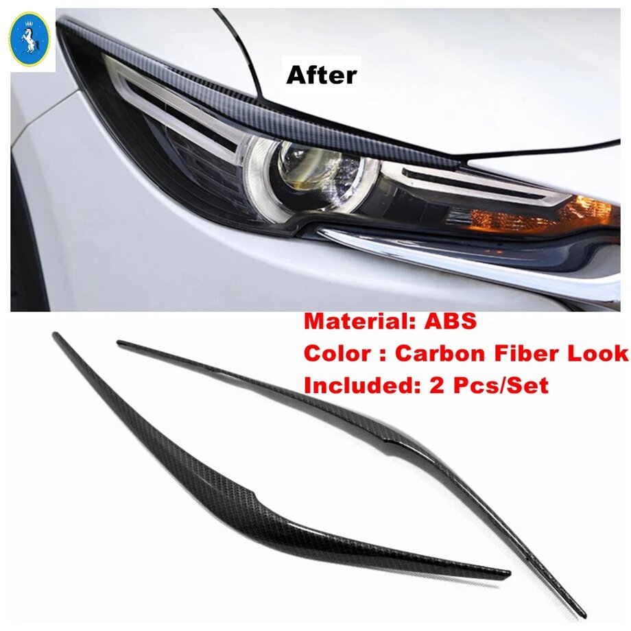Накладка на фару, задние фонари, лампы для век, подходят для Mazda Cx-5 Cx5 KF 2017-2023, внешний аксессуар из углеродного волокна, Fit 2017-2023 B