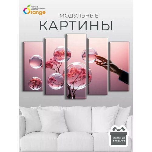 Модульная картина на стену цветы эстетика 140х80 2800₽